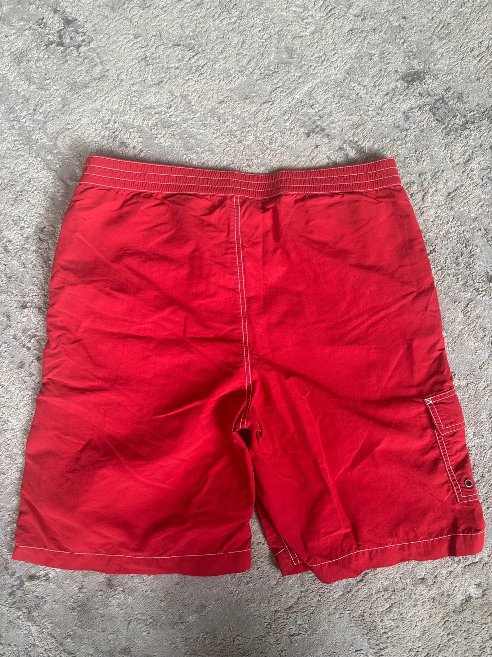 Ralph Lauren Red Men's Swim Board Shorts with Side Cargo Pocket